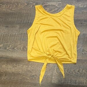 Tie-Front Yellow Tank Top for Women